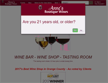 Tablet Screenshot of annesboutiquewines.com